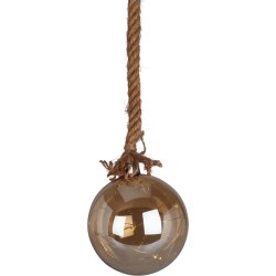 KUGLEOPHNGENDE GLASDEKORATION MED LED-LYS  H12 CM