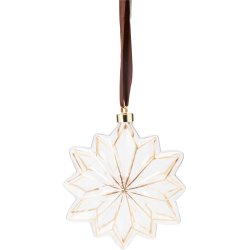 STJERNEFORMET OPHNGSDEKORATION I GLAS  H19 CM