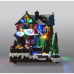 JULELANDSBYSCENE HUS MED 26 X LED H25 CM  MULTI FARVE