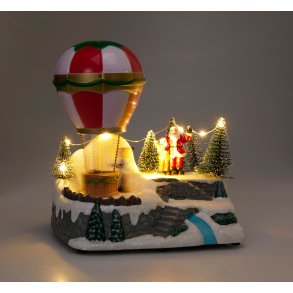 JULESCENE MED LUFTBALLON OG JULEMANDEN