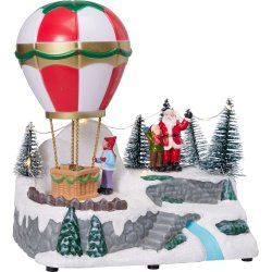 JULESCENE MED LUFTBALLON OG JULEMANDEN