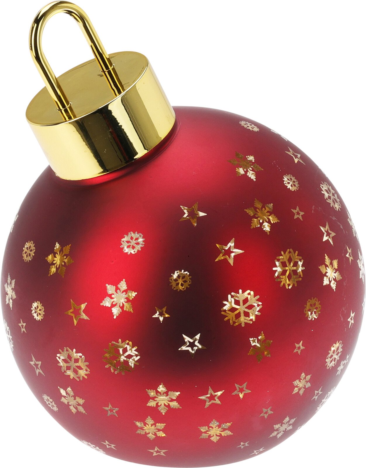 EKSKLUSIV JULEKUGLE I GLAS MED SNEFNUG  RD GULD