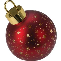 EKSKLUSIV JULEKUGLE I GLAS MED STJERNER  RD GULD