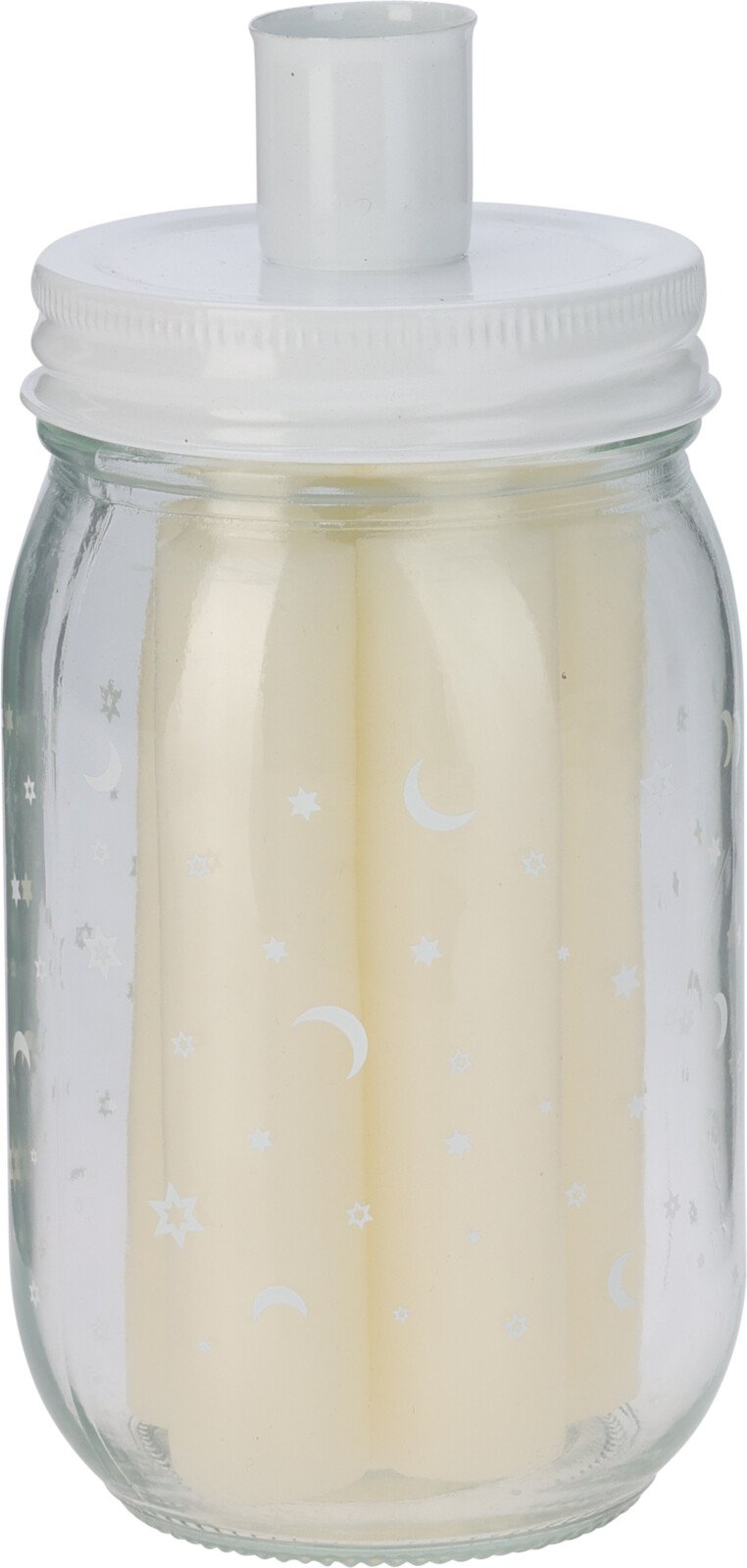 MIDDAGSLYS I LG P KLART GLAS MED VINTERMOTIV  OFF WHITE