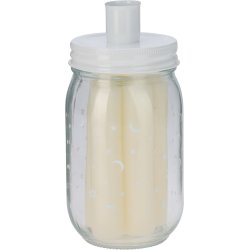 MIDDAGSLYS I LG P KLART GLAS MED VINTERMOTIV  OFF WHITE