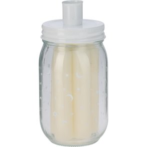 MIDDAGSLYS I LG P KLART GLAS MED VINTERMOTIV  OFF WHITE