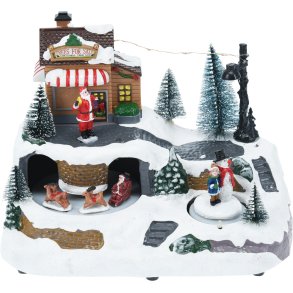 VINTERJULEBY TREES FOR SALE JULESTEMNING MED LED NR 1  MULTI FARVE