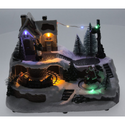 VINTERJULEBY JULESTEMNING MED LED NR 2  MULTI FARVE