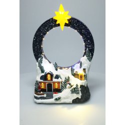 JULESCENE LANDSBY MED LED-STJERNE OG BEVGELSE