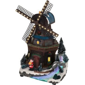 X MAS VINDMLLE MED LED NR 2  MULTI FARVE