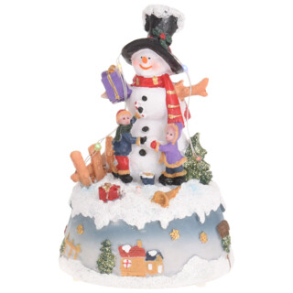 JULESCENE MED BRN SOM BYGGER SNEMAND ER MED LED  MULTI FARVE