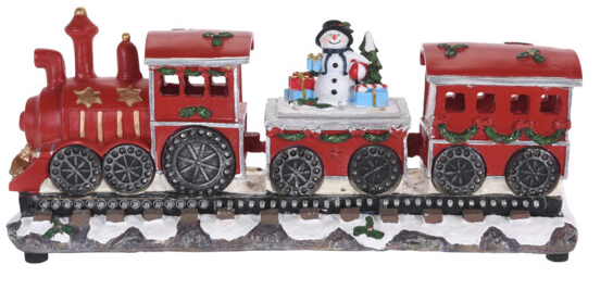 JULETOG MED LOKOMOTIV OG 2 VOGNE  MED SNEMAND