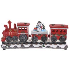 JULETOG MED LOKOMOTIV OG 2 VOGNE  MED SNEMAND