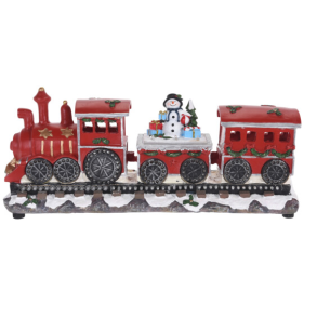 JULETOG MED LOKOMOTIV OG 2 VOGNE  MED SNEMAND