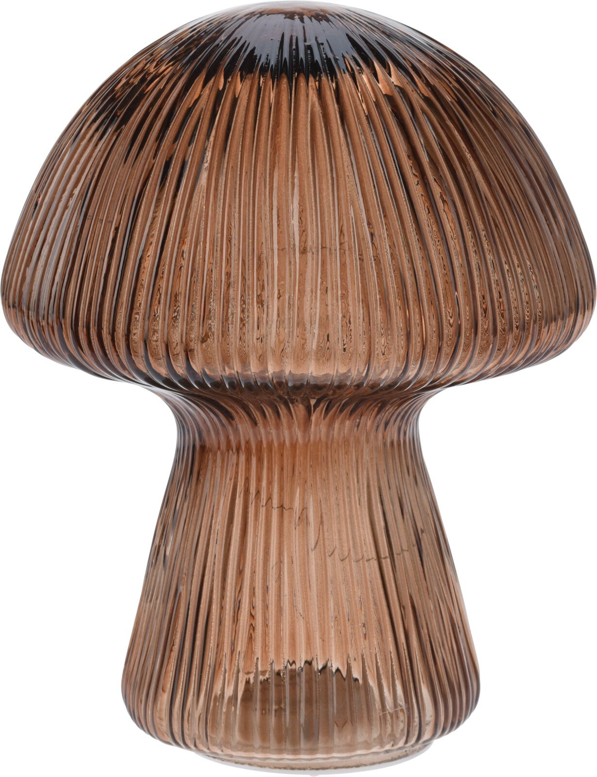 DEKORATIV SVAMPEFIGUR MED 10 LED LYS H20 CM  KAFFEBRUN