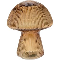 DEKORATIV SVAMPEFIGUR MED 10 LED LYS H20 CM  BRUN