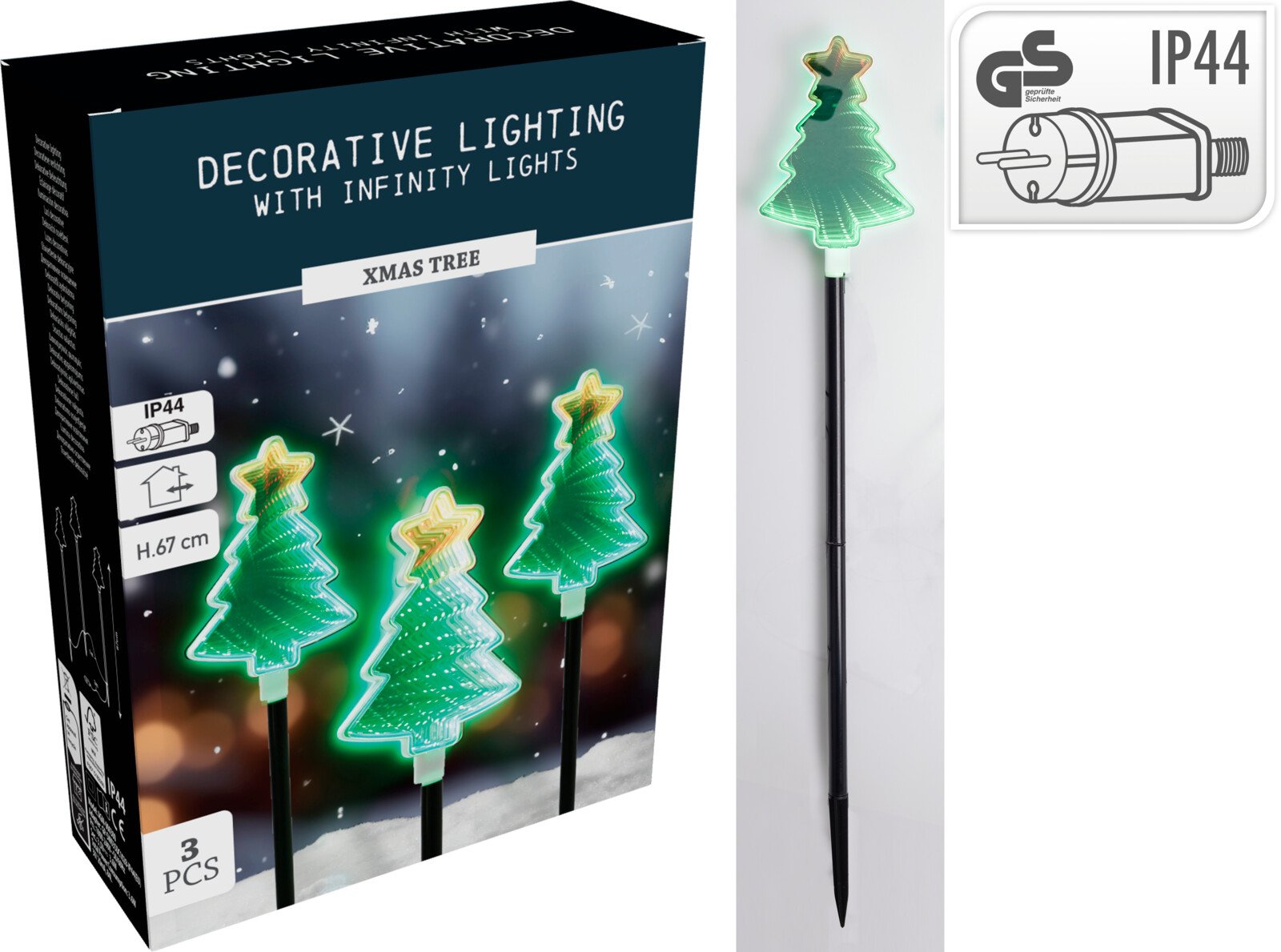 HAVELYS MED UENDELIG EFFEKT  3 STK JULETRER