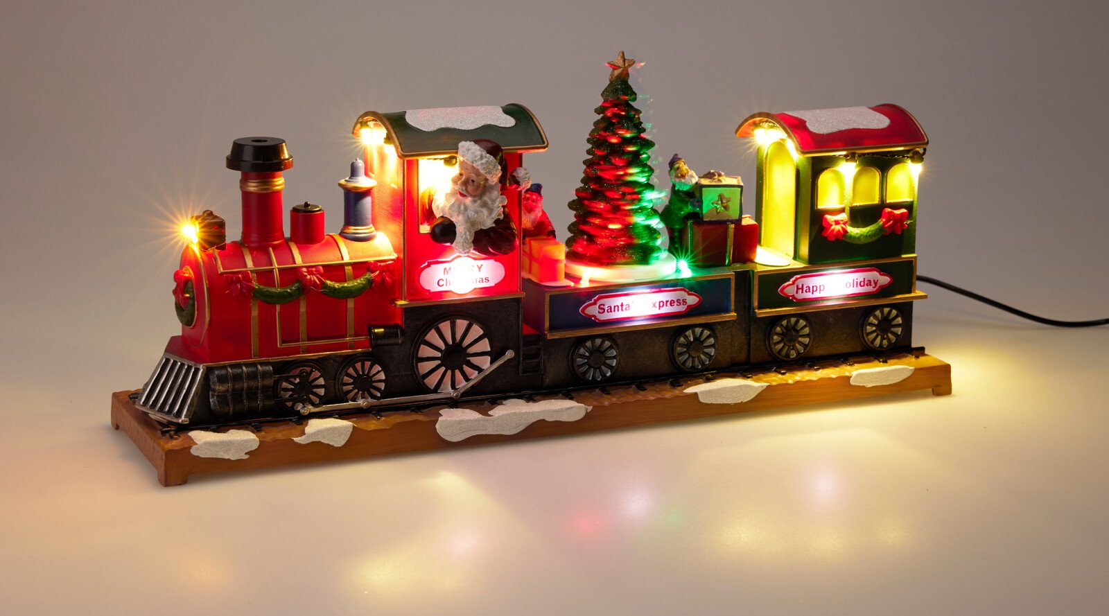 JULETOG MED JULEMANDEN OG JULETR  MED LED-LYS