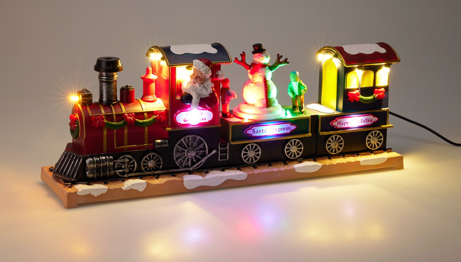 JULETOG MED JULEMANDEN OG SNEMAND  MED LED-LYS