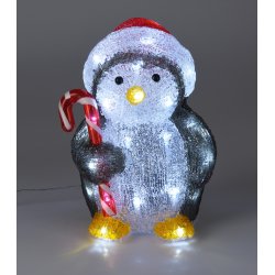 PINGVIN MED 32 HVIDE LED H24 CM  AKTYL