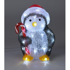 PINGVIN MED 32 HVIDE LED H24 CM  AKTYL