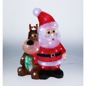 JULEMAND & RENSDYR H39 CM  LED DEKORATION