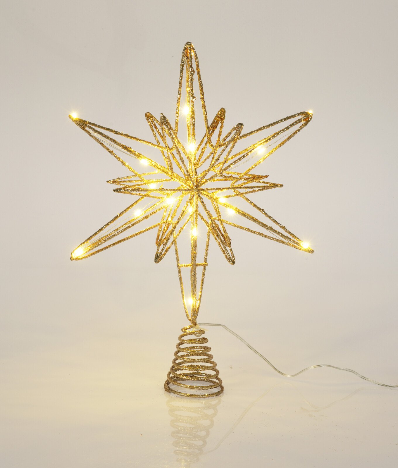 JULETRSTOP MED 20 VARME HVIDE LED LYS