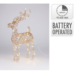 RENSDYR DEKORATIO TIL HAVEN  24 X 8 X 37 CM (GULDFARVE)