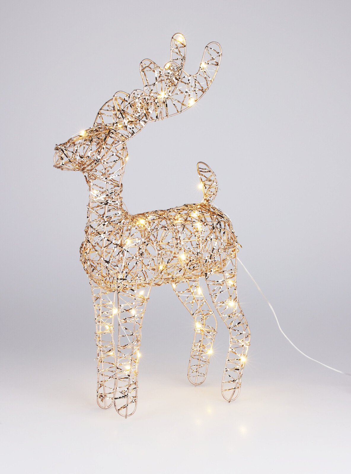 RENSDYR DEKORATIO TIL HAVEN  24 X 8 X 37 CM (GULDFARVE)