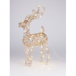 RENSDYR DEKORATIO TIL HAVEN  24 X 8 X 37 CM (GULDFARVE)