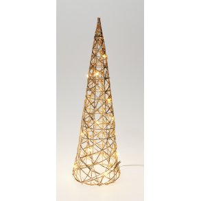 KEGLETR MED LED H40 CM  CHAMPAGNE GULD