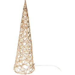 KEGLETR MED LED H40 CM  CHAMPAGNE GULD