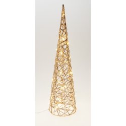 KEGLETR MED LED H60 CM  CHAMPAGNE GULD