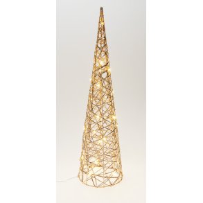 KEGLETR MED LED H60 CM  CHAMPAGNE GULD