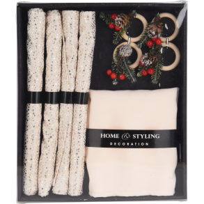 DKKESERVIETTEST 30 X 45  CHAMPAGNE MED GULD PRIKKER