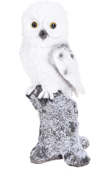 DEKORATIV UGLE P TRSTAMME H21 CM  HVID OG GR NR 2