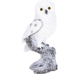 DEKORATIV UGLE P TRSTAMME H21 CM  HVID OG GR NR 1