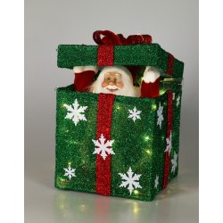 POP-UP JULEGAVER MED JULEMAND  MED MUSIK OG VARM HVID LED