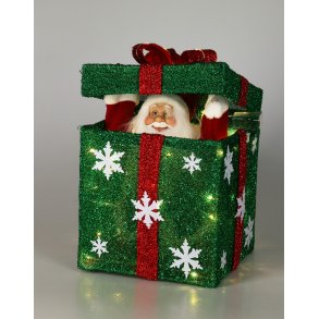 POP-UP JULEGAVER MED JULEMAND  MED MUSIK OG VARM HVID LED