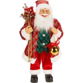 JULEMAND MED GAVESK OG GULD JULEKUGLE  H60 CM