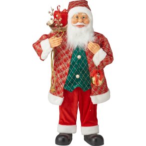 JULEMAND MED GAVESK OG GULD JULEKUGLE  H80 CM