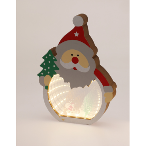 JULEMAND MED SPEJLEFFEKT OG LED LYS  H20 CM