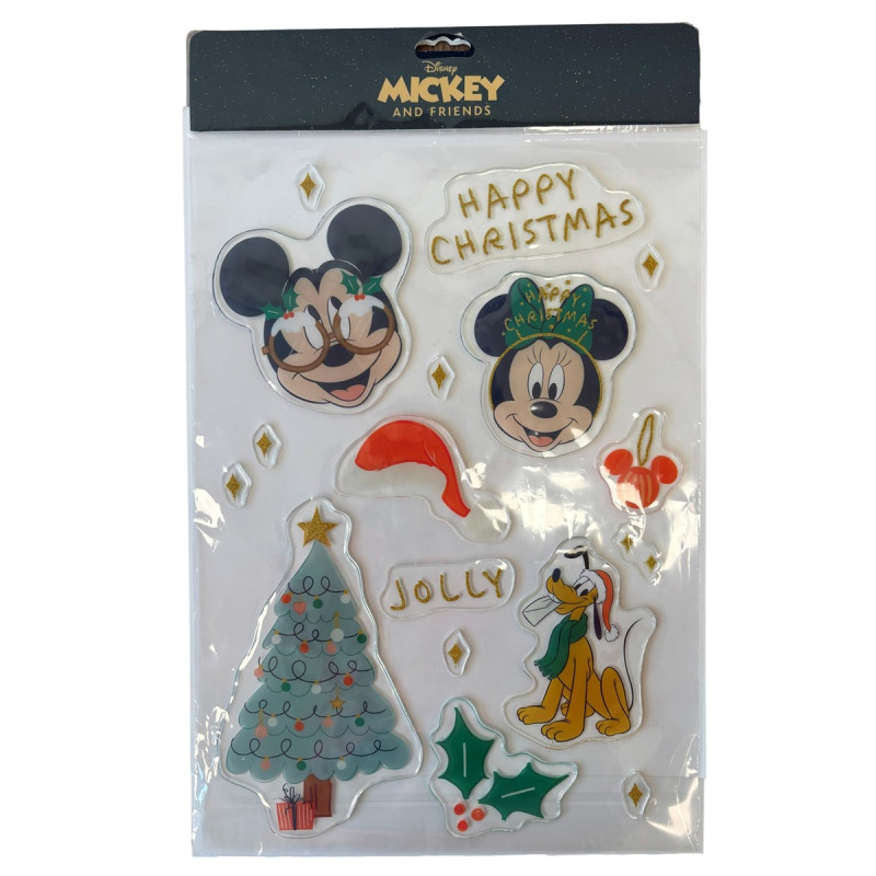 DISNEY MICKEY &amp; VENNER VINDUESSTICKERS  HAPPY CHRISTMAS