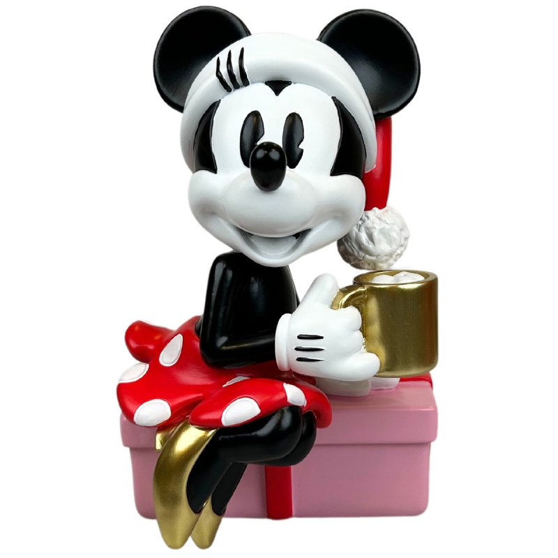 DISNEY MINNIE MOUSE JULEFIGUR  MED NISSEHUE, GAVE OG GLGG