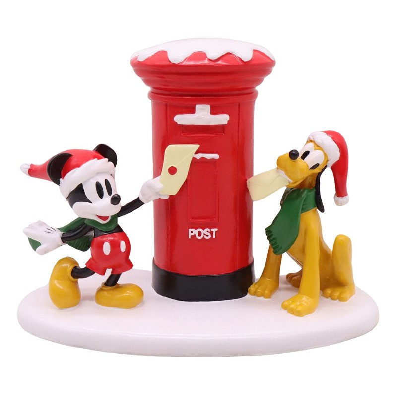 MICKEY MOUSE OG PLUTO VED POSTKASSE � H12,3 CM