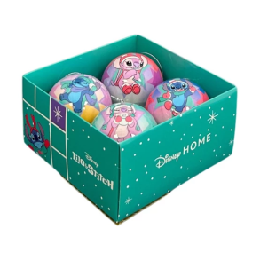 DISNEY JULEKUGLER  STITCH & ANGEL (4 STK.)