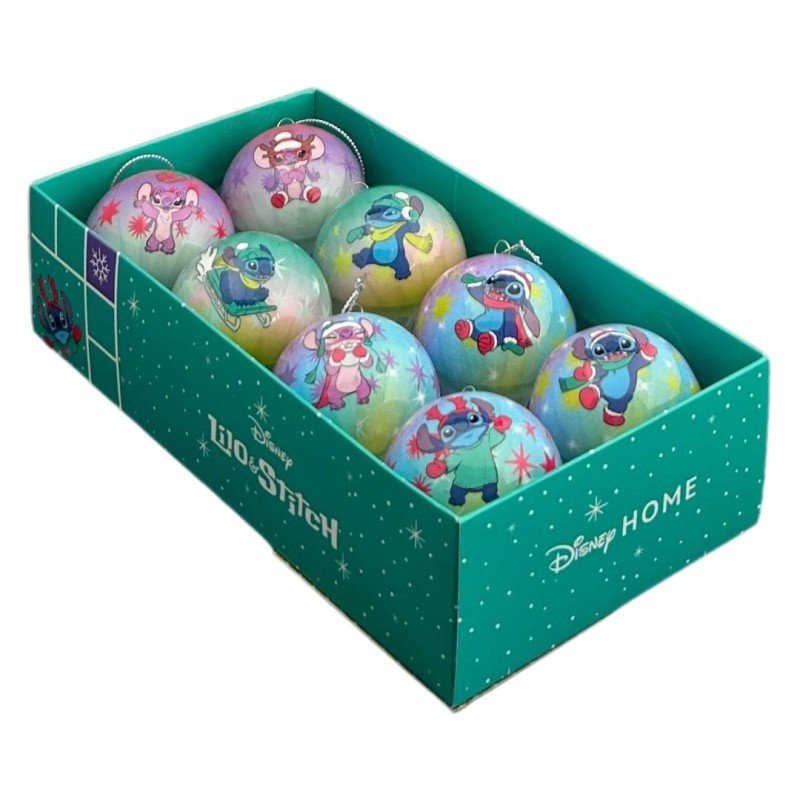DISNEY JULEKUGLER  STITCH &amp; ANGEL (8 STK.)