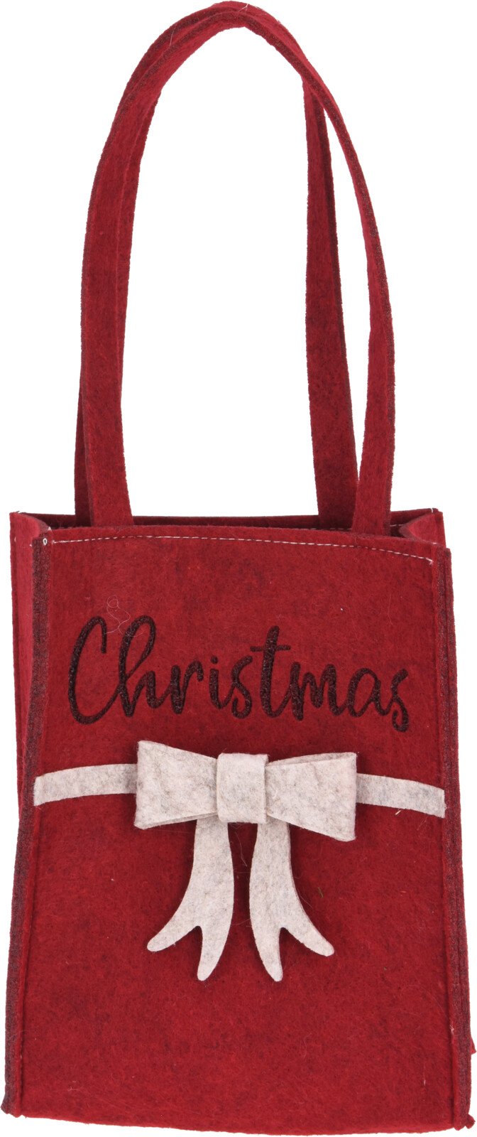 GAVEPOSE MED HANK 14 X 7 X 18 CM  RD MED HVID SLJE