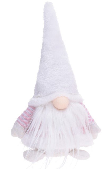 GNOME NISSE STENDE MED LED H30 CM  HVID