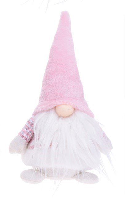 GNOME NISSE STENDE MED LED H30 CM  PINK